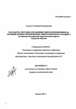 Разработка методов управления энергосбережением на промышленных предприятиях энергетического холдинга - тема автореферата по экономике, скачайте бесплатно автореферат диссертации в экономической библиотеке