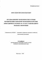 Организационно-экономические основы формирования свободной экономической зоны приграничного региона на этапе стабилизации и подъема экономики - тема автореферата по экономике, скачайте бесплатно автореферат диссертации в экономической библиотеке