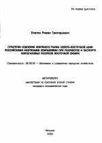 Стратегия освоения нефтяного рынка Северо-Восточной Азии российскими нефтяными компаниями при разработке и экспорте нефтегазовых ресурсов Восточной Сибири - тема автореферата по экономике, скачайте бесплатно автореферат диссертации в экономической библиотеке
