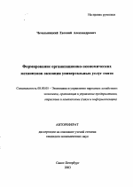 Формирование организационно-экономических механизмов оказания универсальных услуг связи - тема автореферата по экономике, скачайте бесплатно автореферат диссертации в экономической библиотеке