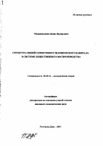 Структура связей совокупного человеческого капитала в системе общественного воспроизводства - тема автореферата по экономике, скачайте бесплатно автореферат диссертации в экономической библиотеке