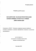 Методические подходы проектирования корпоративных структур в условиях диверсификации - тема автореферата по экономике, скачайте бесплатно автореферат диссертации в экономической библиотеке