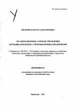 Организационные аспекты управления потенциалом бизнеса промышленных предприятий - тема автореферата по экономике, скачайте бесплатно автореферат диссертации в экономической библиотеке