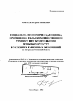 Социально-экономическая оценка применения сельскохозяйственной техники при возделывании зерновых культур в условиях рыночных отношений - тема автореферата по экономике, скачайте бесплатно автореферат диссертации в экономической библиотеке