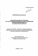 Формирование инструментария государственной поддержки малых предприятий рыбной промышленности - тема автореферата по экономике, скачайте бесплатно автореферат диссертации в экономической библиотеке