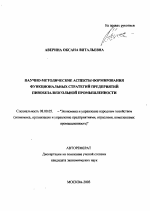 Научно-методические аспекты формирования функциональных стратегий предприятий пивобезалкогольной промышленности - тема автореферата по экономике, скачайте бесплатно автореферат диссертации в экономической библиотеке