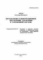 Методология и информационное обеспечение управления в таможенной системе - тема автореферата по экономике, скачайте бесплатно автореферат диссертации в экономической библиотеке