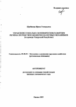 Управление социально-экономическим развитием региона посредством бюджетно-налоговых механизмов - тема автореферата по экономике, скачайте бесплатно автореферат диссертации в экономической библиотеке