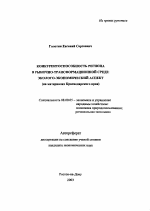 Конкурентоспособность региона в рыночно-трансформационной среде: эколого-экономический аспект - тема автореферата по экономике, скачайте бесплатно автореферат диссертации в экономической библиотеке