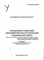 Управление развитием некоммерческих организаций социальной сферы - тема автореферата по экономике, скачайте бесплатно автореферат диссертации в экономической библиотеке