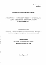 Повышение эффективности процесса формирования кадров предприятий речного транспорта в условиях рынка - тема автореферата по экономике, скачайте бесплатно автореферат диссертации в экономической библиотеке