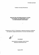 Финансово-промышленные группы как форма организации труда в современной экономике - тема автореферата по экономике, скачайте бесплатно автореферат диссертации в экономической библиотеке