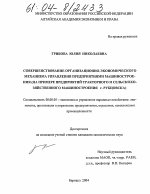 Совершенствование организационно-экономического механизма управления предприятиями машиностроения - тема диссертации по экономике, скачайте бесплатно в экономической библиотеке