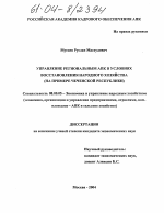 Управление региональным АПК в условиях восстановления народного хозяйства - тема диссертации по экономике, скачайте бесплатно в экономической библиотеке