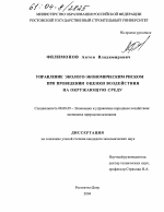 Управление эколого-экономическим риском при проведении оценки воздействия на окружающую среду - тема диссертации по экономике, скачайте бесплатно в экономической библиотеке