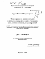 Формирование и оптимальное использование ресурсного потенциала сельскохозяйственных предприятий - тема диссертации по экономике, скачайте бесплатно в экономической библиотеке