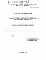 Формирование системы управления образовательным комплексом регионального классического университета - тема диссертации по экономике, скачайте бесплатно в экономической библиотеке