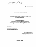 Формирование конкурентного рынка услуг туризма в регионе - тема диссертации по экономике, скачайте бесплатно в экономической библиотеке