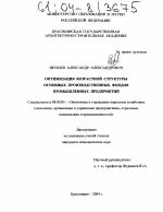 Оптимизация возрастной структуры основных производственных фондов промышленных предприятий - тема диссертации по экономике, скачайте бесплатно в экономической библиотеке