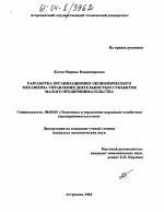 Разработка организационно-экономического механизма управления деятельностью субъектов малого предпринимательства - тема диссертации по экономике, скачайте бесплатно в экономической библиотеке