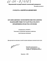 Организационно-экономические механизмы взаимодействия государства и малого предпринимательства в регионе - тема диссертации по экономике, скачайте бесплатно в экономической библиотеке