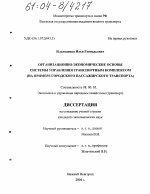 Организационно-экономические основы системы управления транспортным комплексом - тема диссертации по экономике, скачайте бесплатно в экономической библиотеке