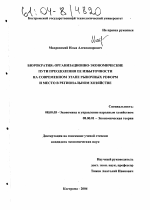 Бюрократия: организационно-экономические пути преодоления ее избыточности на современном этапе рыночных реформ и место в региональном хозяйстве - тема диссертации по экономике, скачайте бесплатно в экономической библиотеке