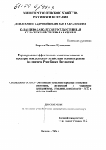 Формирование эффективного землепользования на предприятиях сельского хозяйства в условиях рынка - тема диссертации по экономике, скачайте бесплатно в экономической библиотеке