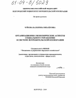 Организационно-экономические аспекты социального управления в системе потребительской кооперации - тема диссертации по экономике, скачайте бесплатно в экономической библиотеке