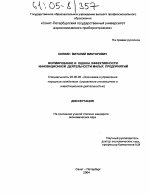 Формирование и оценка эффективности инновационной деятельности малых предприятий - тема диссертации по экономике, скачайте бесплатно в экономической библиотеке