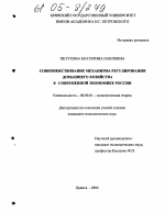Совершенствование механизма регулирования домашнего хозяйства в современной экономике России - тема диссертации по экономике, скачайте бесплатно в экономической библиотеке