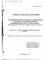 Совершенствование механизма государственной поддержки сельскохозяйственных товаропроизводителей в условиях рынка - тема диссертации по экономике, скачайте бесплатно в экономической библиотеке
