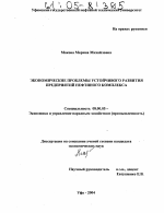 Экономические проблемы устойчивого развития предприятий нефтяного комплекса - тема диссертации по экономике, скачайте бесплатно в экономической библиотеке