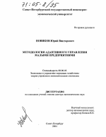 Методология адаптивного управления малыми предприятиями - тема диссертации по экономике, скачайте бесплатно в экономической библиотеке