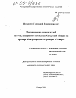 Формирование логистической системы воздушного комплекса Самарской области на примере международного аэропорта "Самара" - тема диссертации по экономике, скачайте бесплатно в экономической библиотеке
