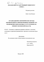 Организационно-экономические методы формирования и развития производственной сети предприятий сферы бытовых услуг в регионе - тема диссертации по экономике, скачайте бесплатно в экономической библиотеке