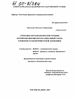 Теоретико-методологические основы формирования финансов социальной сферы в рыночно-трансформируемой экономике - тема диссертации по экономике, скачайте бесплатно в экономической библиотеке