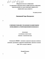 Совершенствование управления холдинговыми компаниями в агропромышленном комплексе - тема диссертации по экономике, скачайте бесплатно в экономической библиотеке
