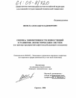 Оценка эффективности инвестиций в развитие логистических систем - тема диссертации по экономике, скачайте бесплатно в экономической библиотеке