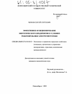 Эффективное функционирование энергетического предприятия в условиях реформирования электроэнергетики - тема диссертации по экономике, скачайте бесплатно в экономической библиотеке