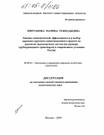 Оценка экономической эффективности и выбор варианта крупного инвестиционного проекта по развитию транспортных систем - тема диссертации по экономике, скачайте бесплатно в экономической библиотеке