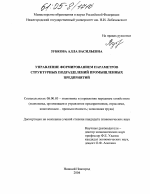Управление формированием параметров структурных подразделений промышленных предприятий - тема диссертации по экономике, скачайте бесплатно в экономической библиотеке