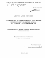 Кластеризация как перспективное направление экономического развития региона - тема диссертации по экономике, скачайте бесплатно в экономической библиотеке