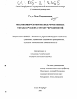 Механизмы формирования эффективных управленческих структур предприятий - тема диссертации по экономике, скачайте бесплатно в экономической библиотеке