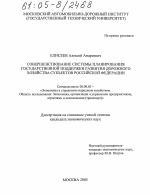 Совершенствование системы планирования государственной поддержки развития дорожного хозяйства субъектов Российской Федерации - тема диссертации по экономике, скачайте бесплатно в экономической библиотеке
