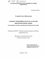 Развитие предпринимательства в системе межрегиональных связей - тема диссертации по экономике, скачайте бесплатно в экономической библиотеке