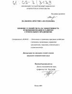 Влияние условий риска на эффективность функционирования и развития строительного предприятия - тема диссертации по экономике, скачайте бесплатно в экономической библиотеке
