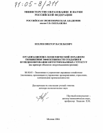 Организационно-экономический механизм повышения эффективности создания и функционирования интегрированных структур - тема диссертации по экономике, скачайте бесплатно в экономической библиотеке