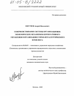 Совершенствование системы организационно-экономических механизмов корпоративного управления в организациях горно-металлургического комплекса - тема диссертации по экономике, скачайте бесплатно в экономической библиотеке