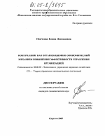 Контроллинг как организационно-экономический механизм повышения эффективности управления организацией - тема диссертации по экономике, скачайте бесплатно в экономической библиотеке